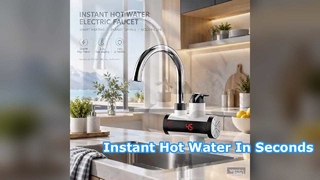 Robinet chauffant sans réservoir, puissance de 3 300 W, chauffe l'eau en 3 à 5 secondes, adapté aux cuisines, balcons et salles de bain.