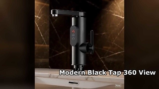Robinet de salle de bain noir moderne, vue à 360°, design de style européen